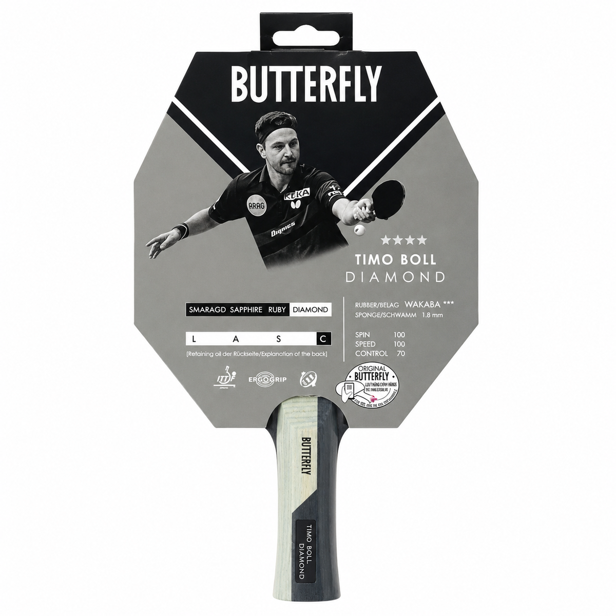 Butterfly Table Tennis Racket Timo Ball 4-Stars