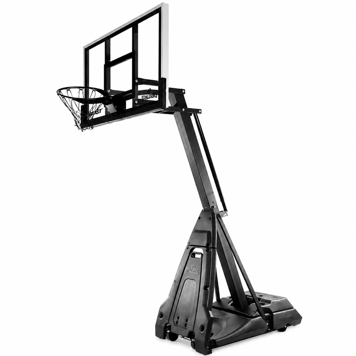 Spalding The Beast Stealth 60 Inch Glass Portable Basketball Hoop