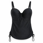 Swimsuit Set-Ruched Tankini Top With Swim Shorts