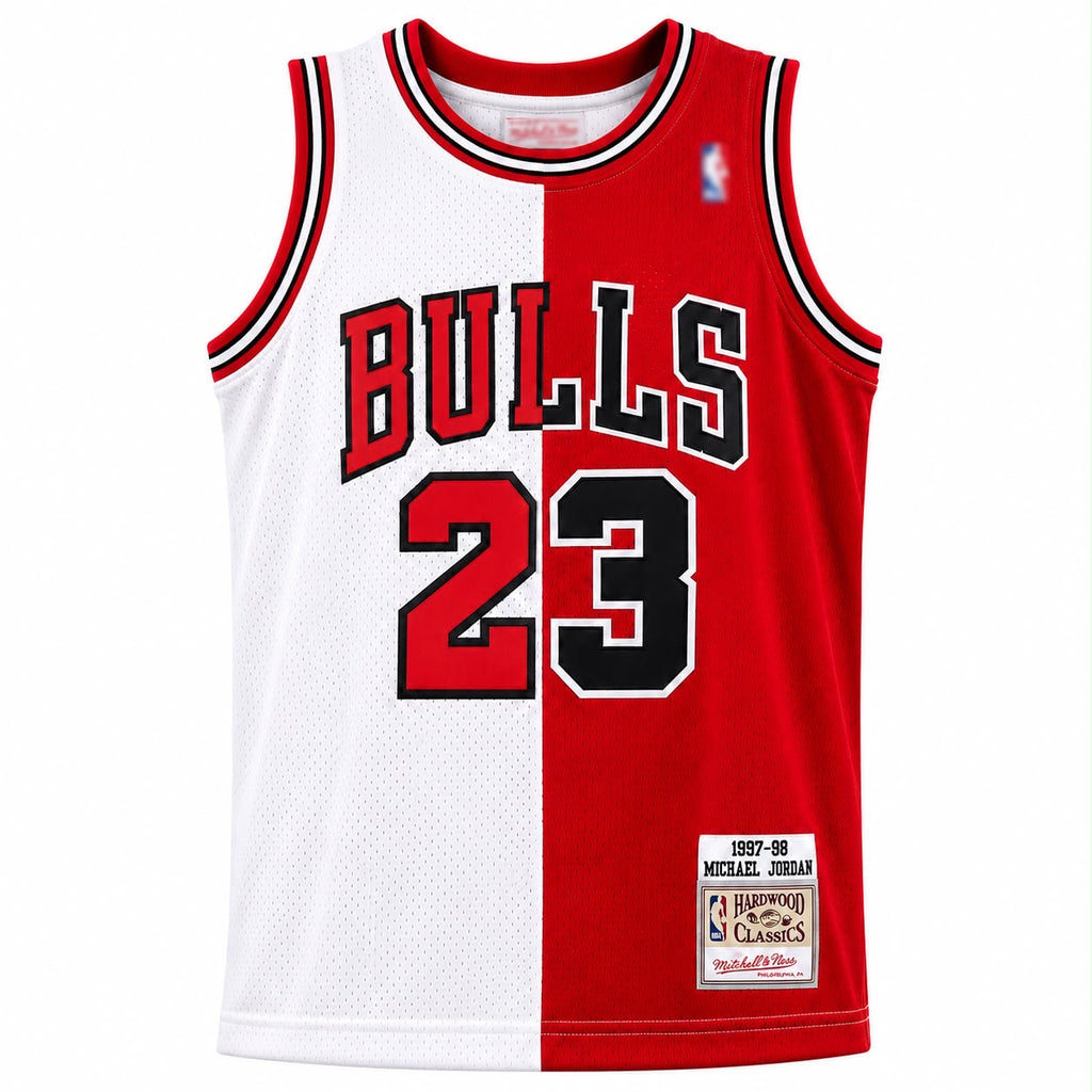 Michael Jordan #23 Chicago Bulls Split Design Mesh Basketball Jersey
