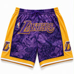 NBA Los Angeles Lakers Purple Gold Paisley Basketball shorts-Regular Fit-