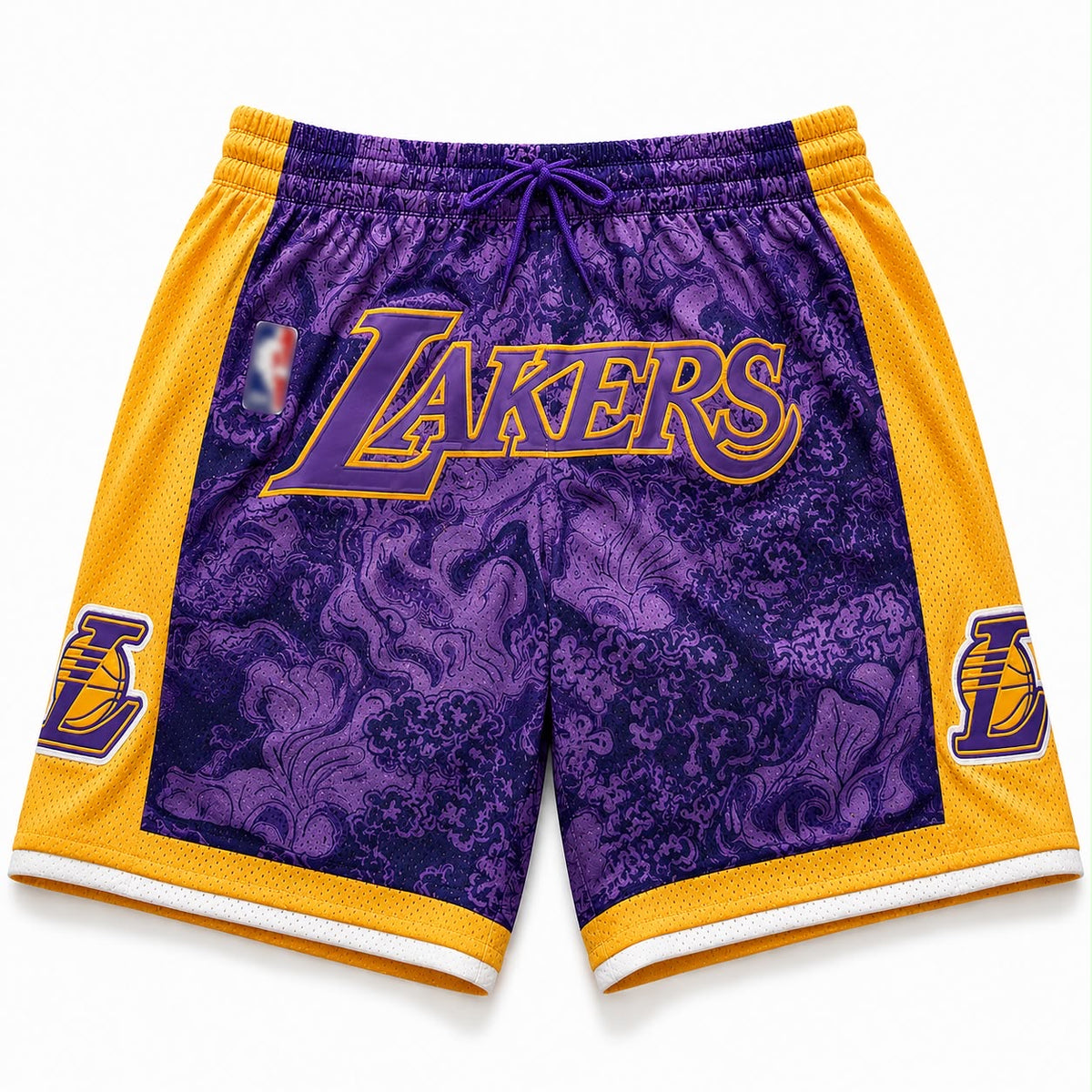 NBA Los Angeles Lakers Purple Gold Paisley Basketball shorts-Regular Fit-