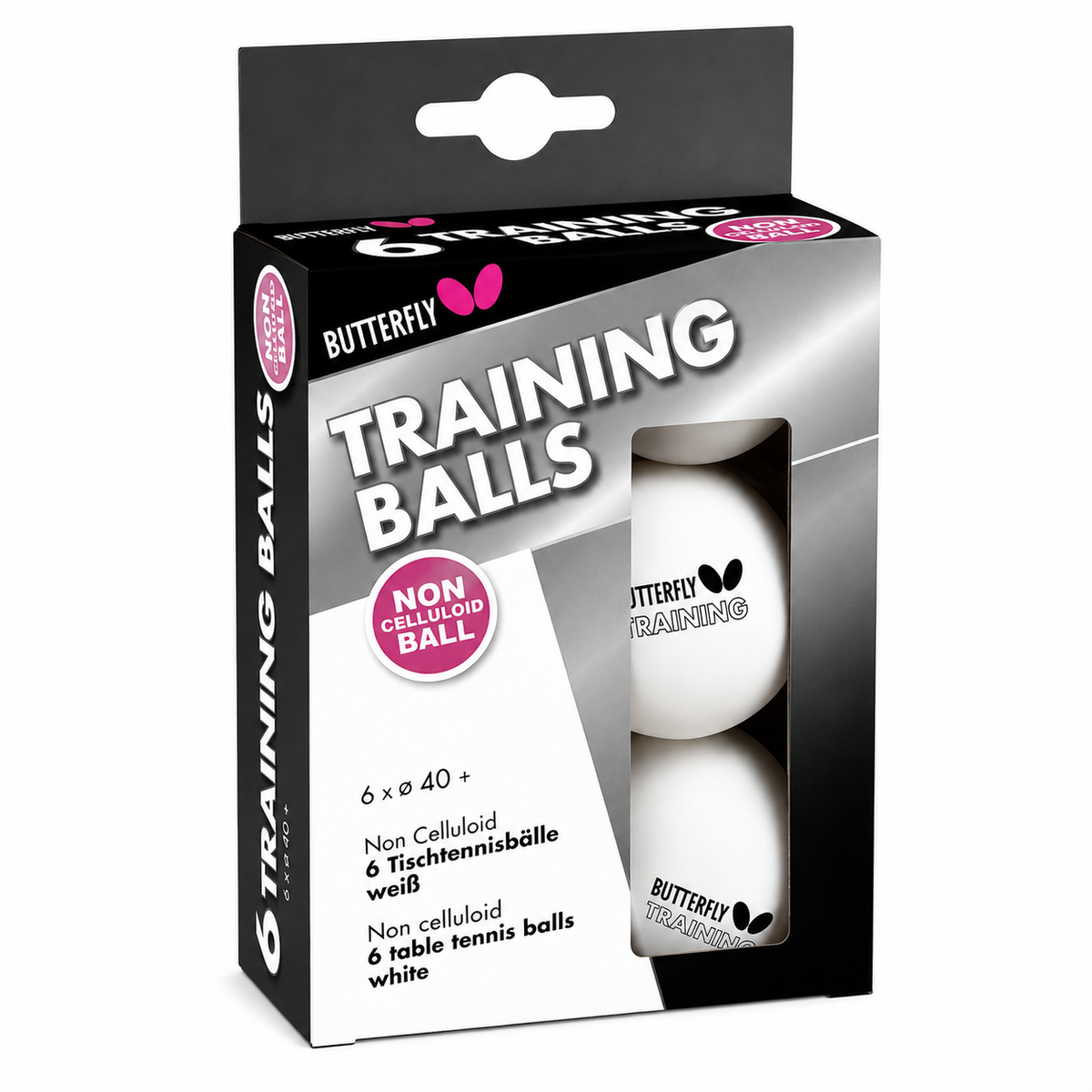 Butterfly Table Tennis Training Balls +40 Pack Of 6 Pcs White