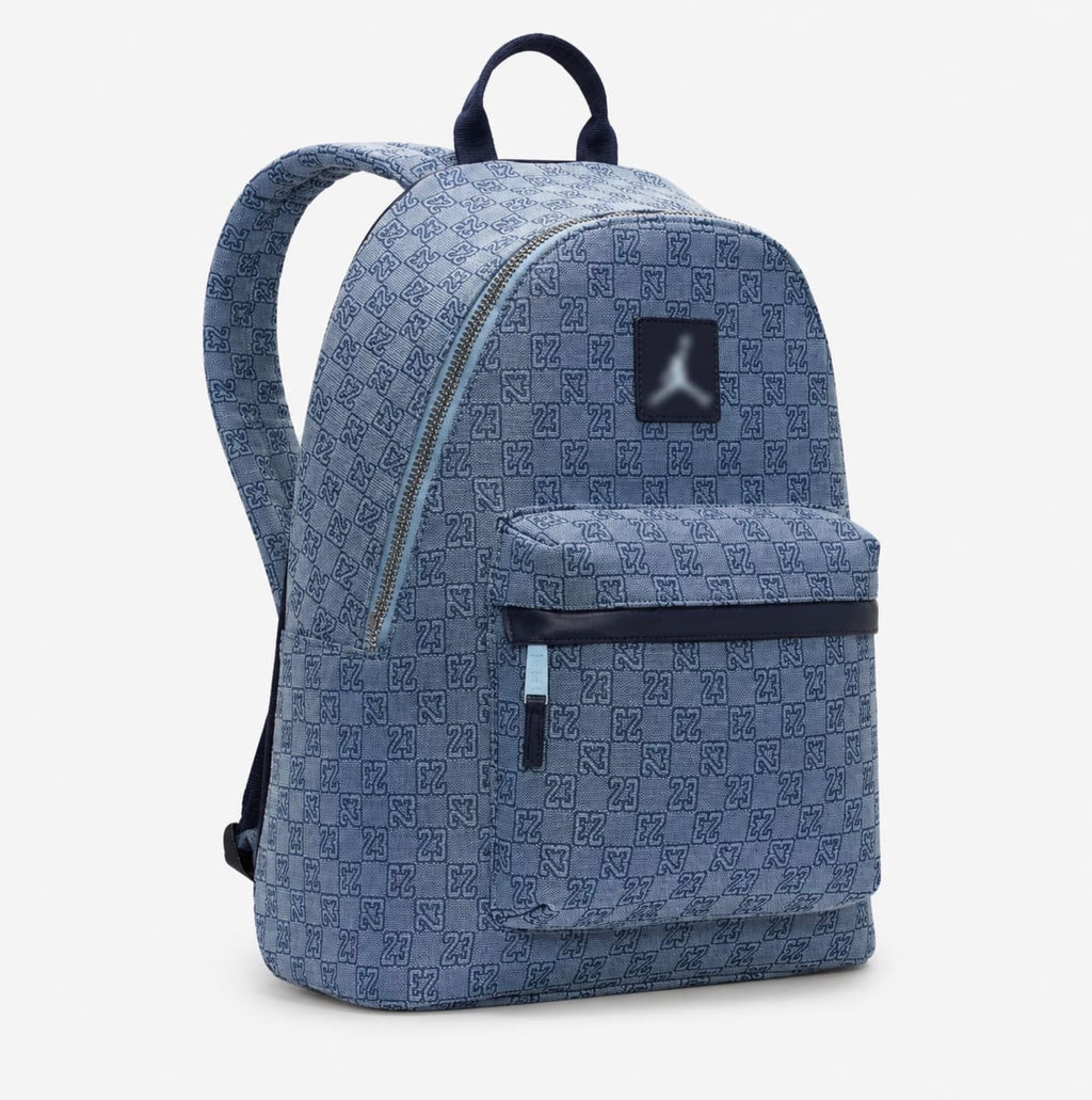 Monogram Denim Casual Backpack | 21L Everyday School & Travel Bag