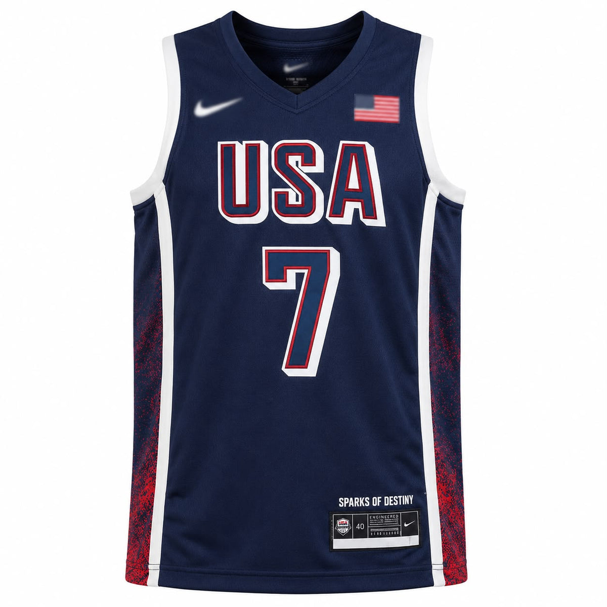 Kevin Durant #7 Team USA "Sparks Of Destiny " Basketball Jeraey