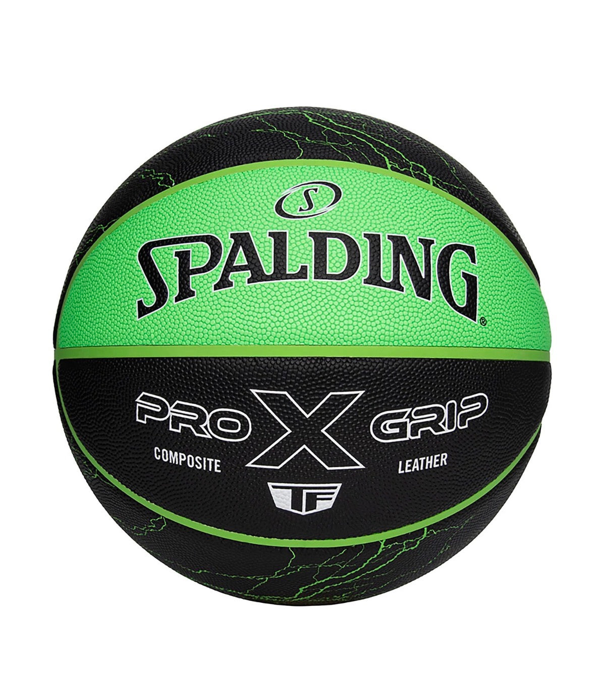 Spalding TF Pro Grip X Electric Green Composite Leather Basketball