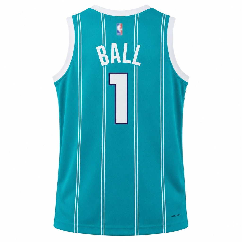 Charlotte Hornets LaMelo Ball #1 Teal Pinstripe Basketball Jersey