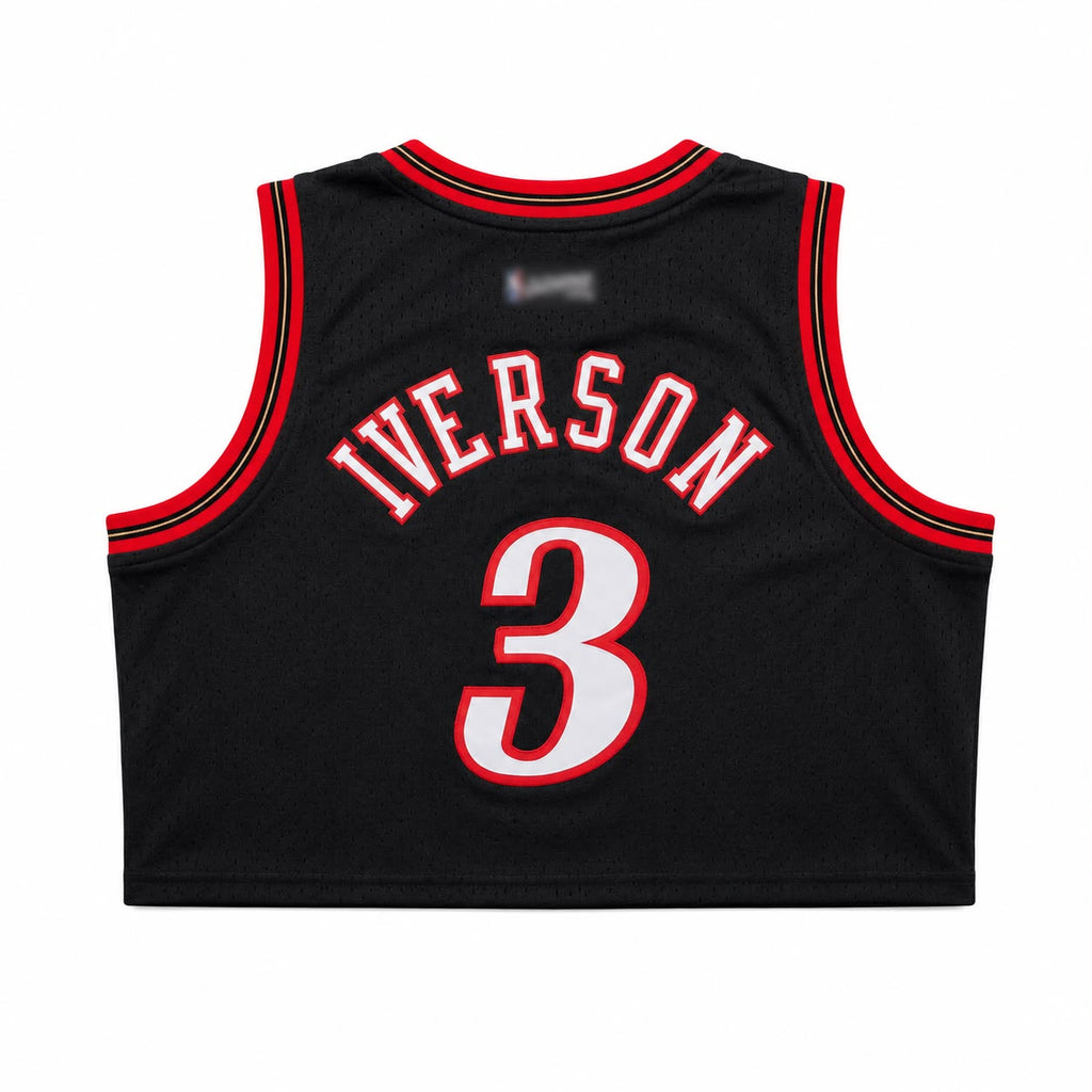 Women's Philadelphia 76ers Allen Iverson #3 Cropped Basketball Jersey