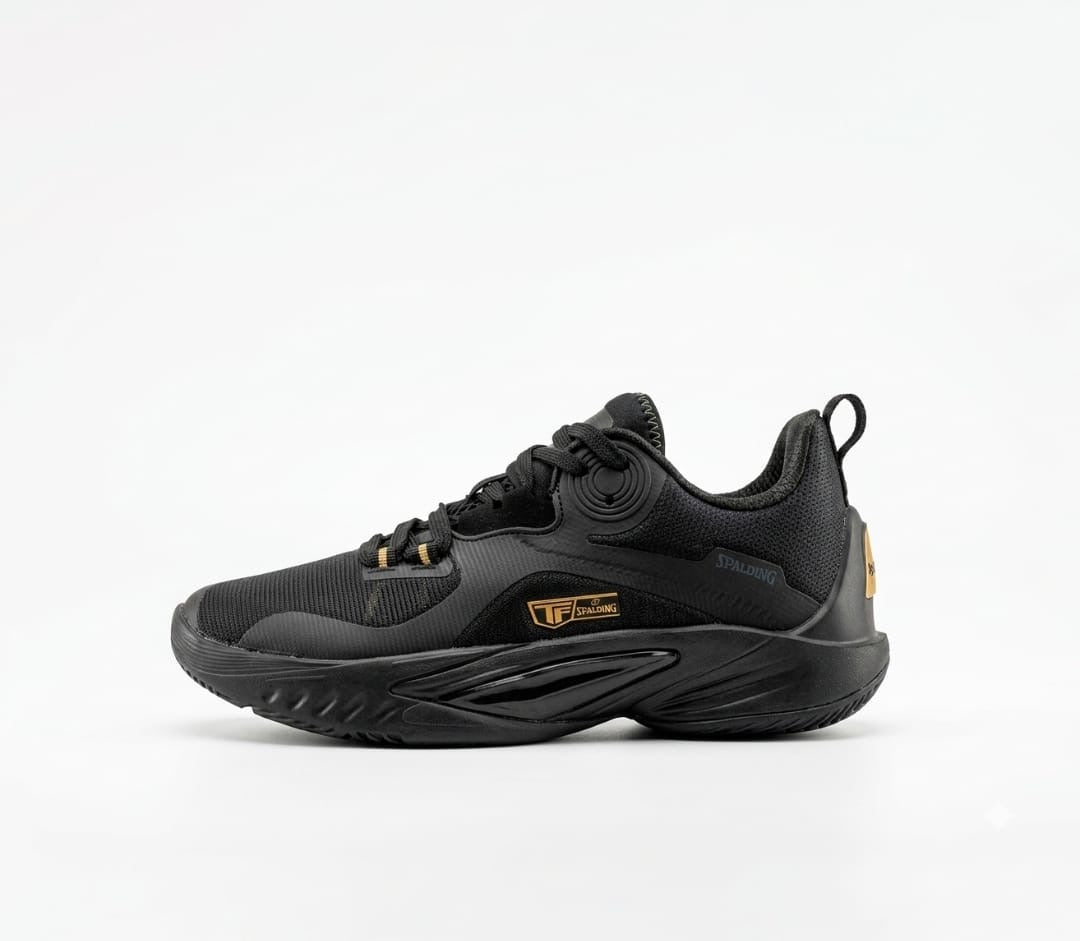 Spalding TF Series Men’s Performance Basketball Shoes – Stealth Black & Gold