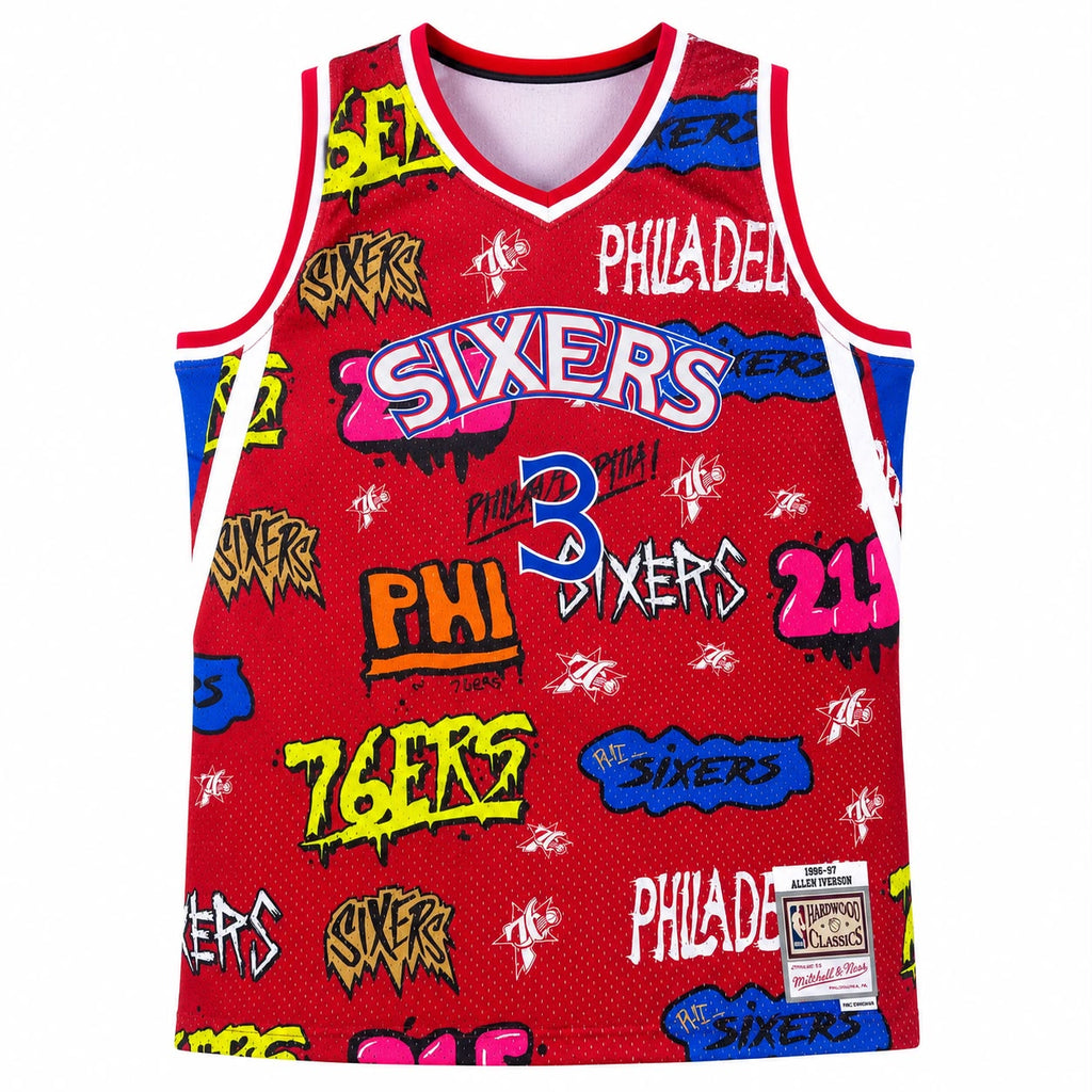 Philadelphia 76 Allen Iverson #3 Graffiti Basketball Jersey