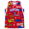 Philadelphia 76 Allen Iverson #3 Graffiti Basketball Jersey