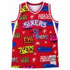Philadelphia 76 Allen Iverson #3 Graffiti Basketball Jersey