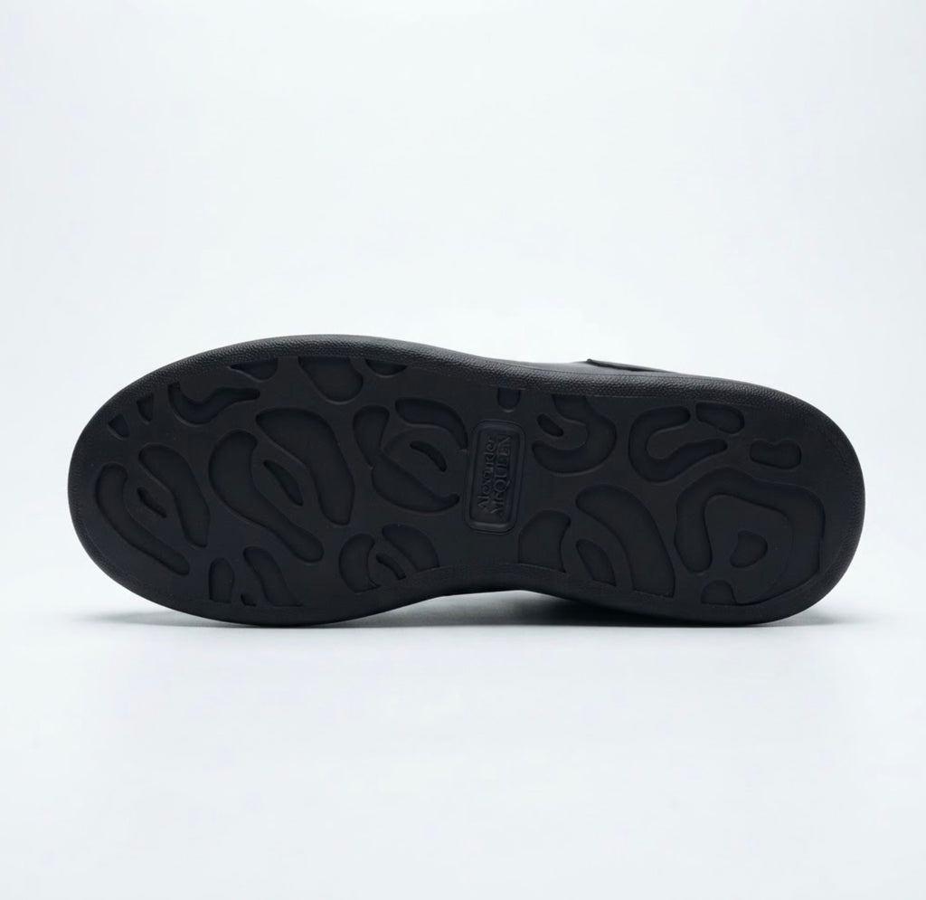 Chunky Sole Classic Leather Sneakers - Premium Black Luxury Shoes