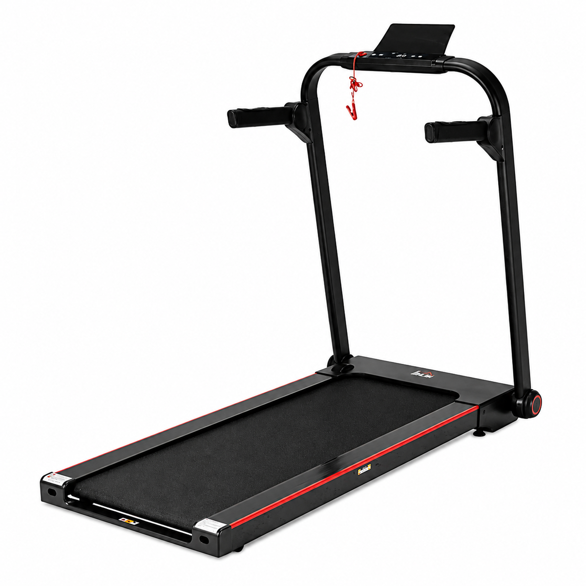 Electric Folding Treadmill w/ Wheels, Safety Button and LED Monitor