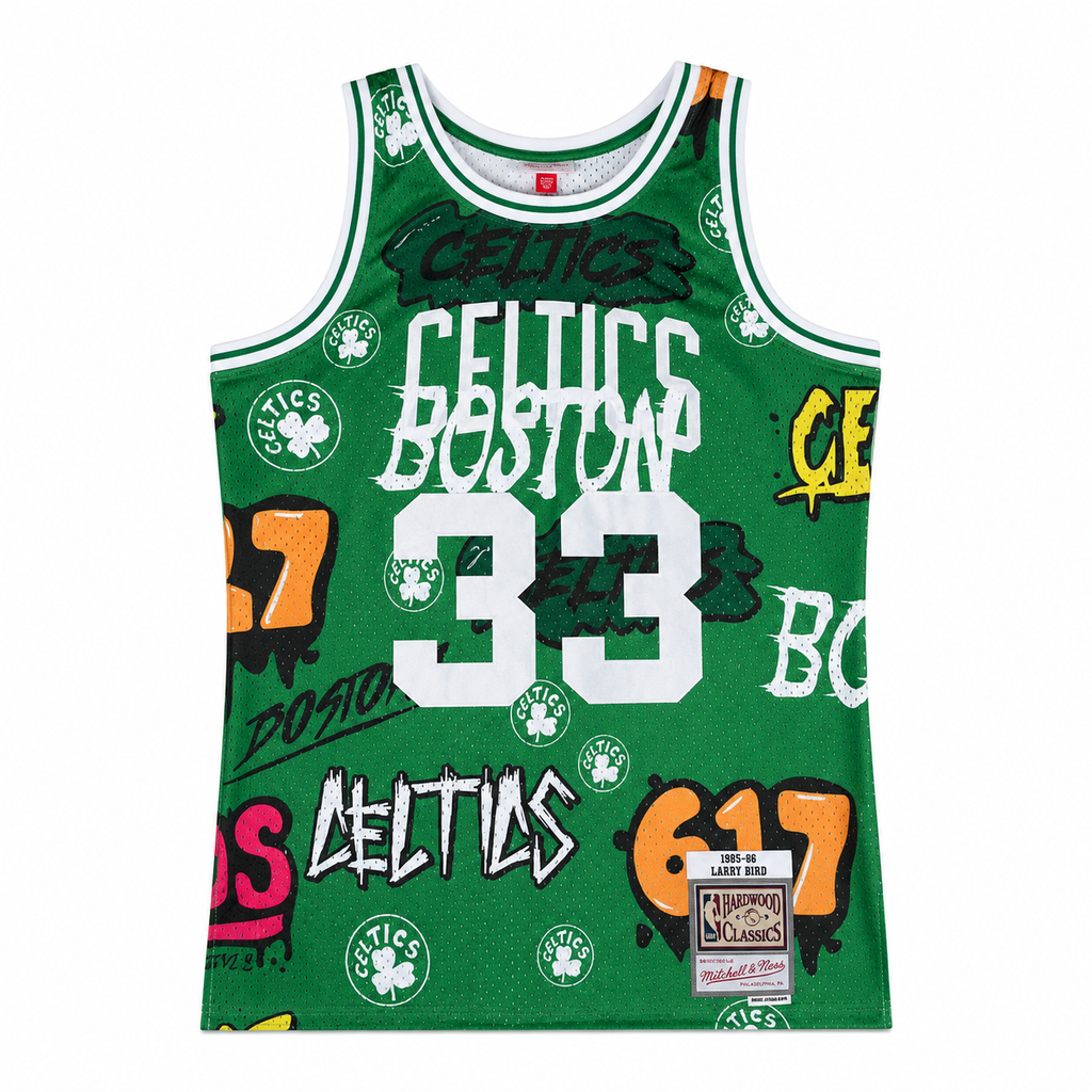 Larry Bird #33 Boston Celtics Graffiti Edition Basketball Jersey