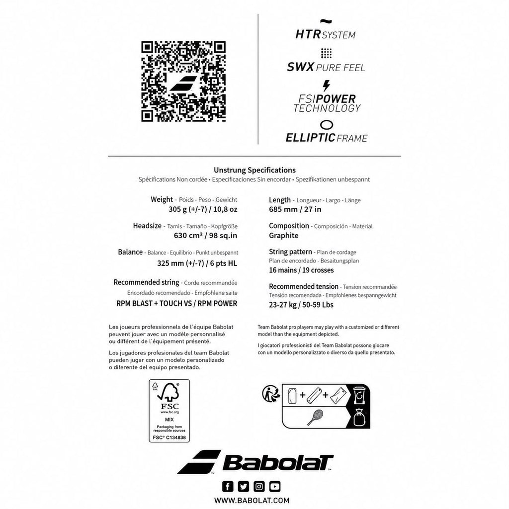 2023 Babolat Pure Drive 98 Tennis Racquet