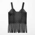 Black Sequin Fringe Beach Cover Up-Shiny Swimsuit Cover Up Top