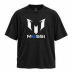Lionel Messi Goat Signature Black Oversized Crewneck T-Shirt