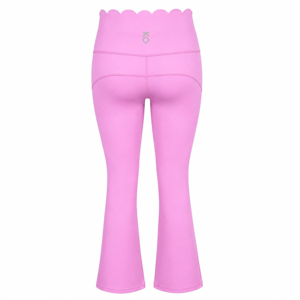 KORE Scallop Edge High-Waisted Flare Leggings -Soft Yoga Pants