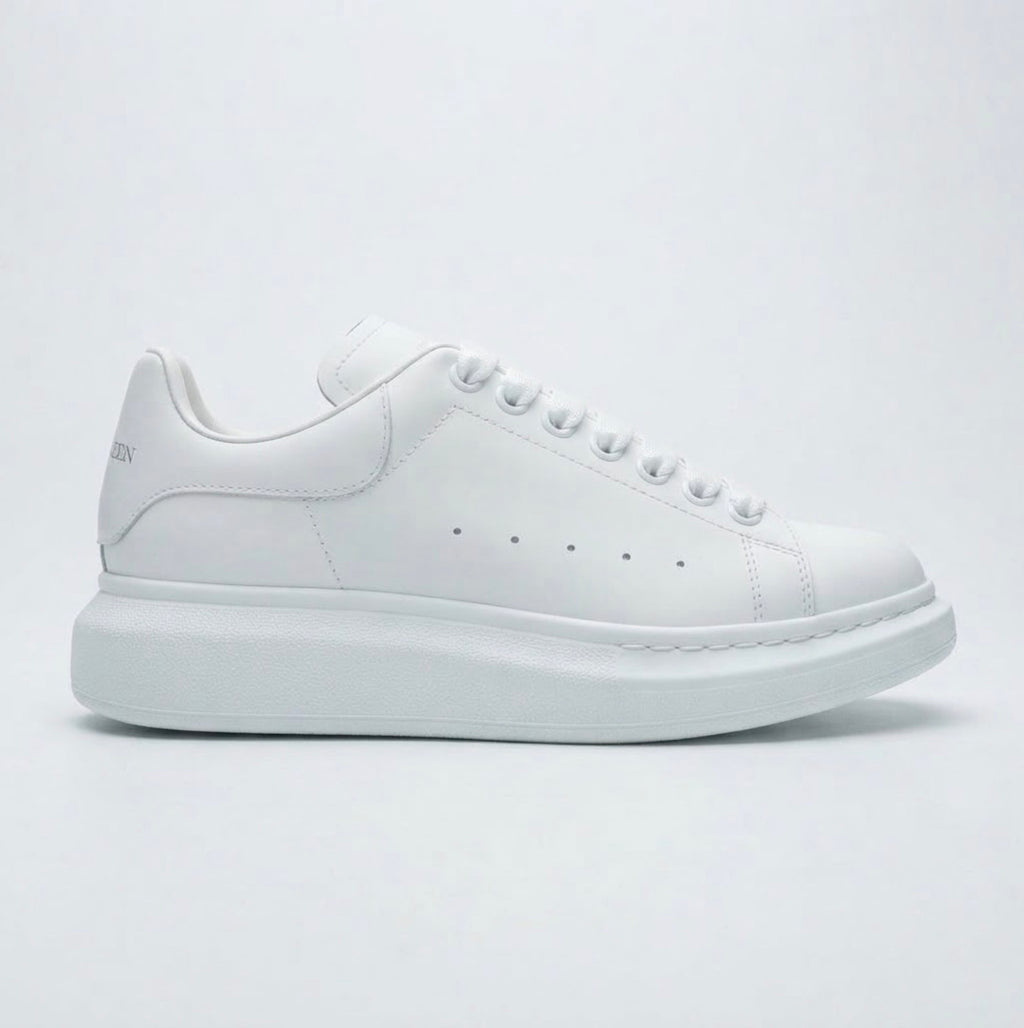 Chunky Sole Classic Leather Sneakers - Premium White Luxury Shoes