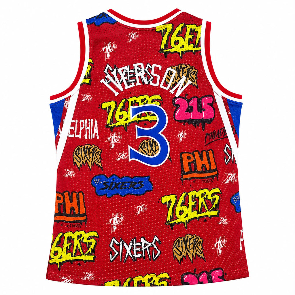 Philadelphia 76 Allen Iverson #3 Graffiti Basketball Jersey
