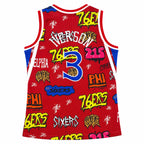 Philadelphia 76 Allen Iverson #3 Graffiti Basketball Jersey