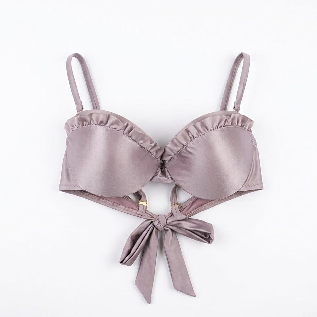 Bronze Bikini Set With Slip And Swim Cover