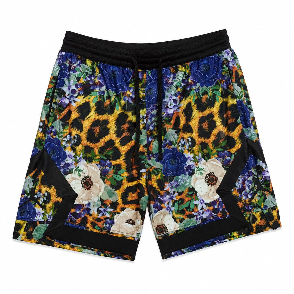 Floral Leopard Print Basketball Short