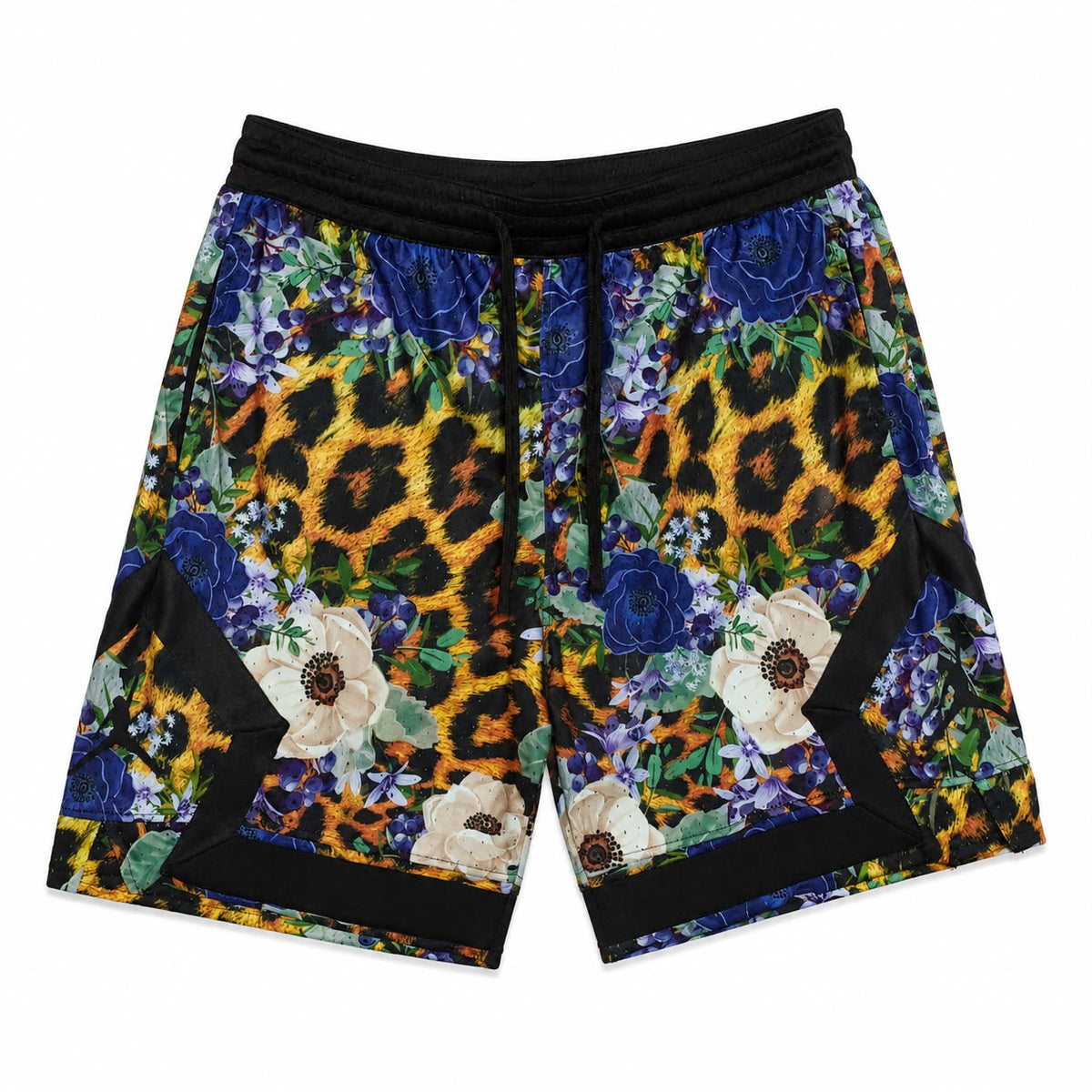 Floral Leopard Print Basketball Short
