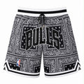 Chicago Bulls White Black Paisley Mesh Basketball Shorts
