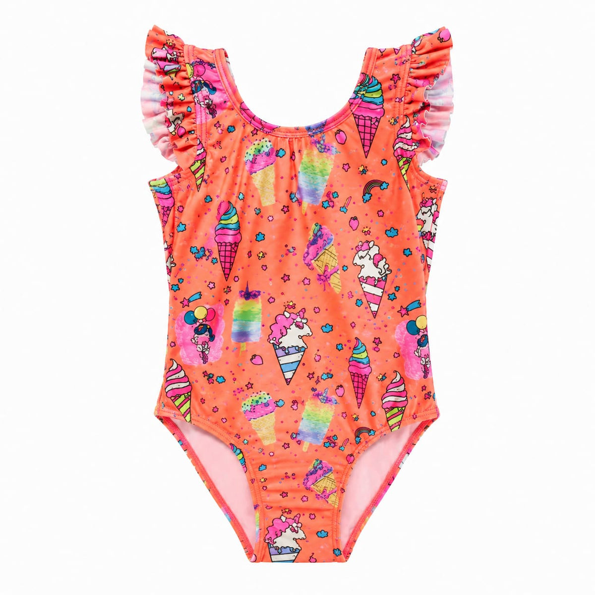 Girls 1 Piece Graphic Swimwear