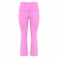 KORE Scallop Edge High-Waisted Flare Leggings -Soft Yoga Pants