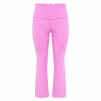 KORE Scallop Edge High-Waisted Flare Leggings -Soft Yoga Pants