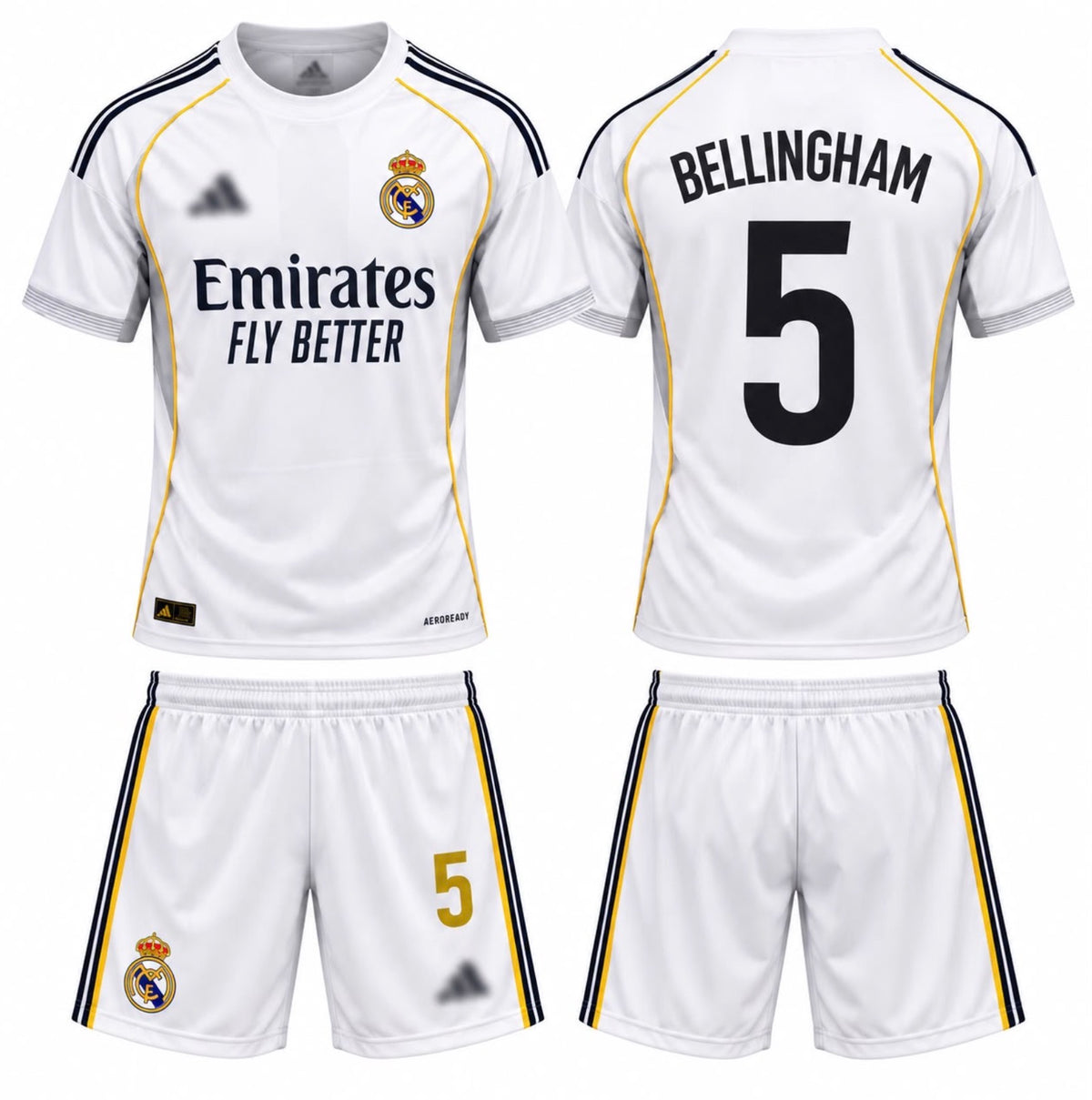 Real Madrid 2025/2026 Home Bellingham Kit ( Jersey & Shrts ) Sets