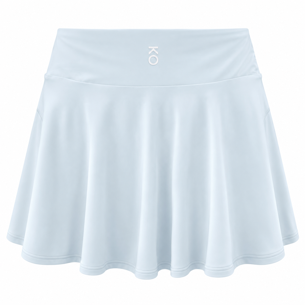 KORE Women's High Waisted Tennis Skirt With Built In Shorts -Light Blur Athletic Skort