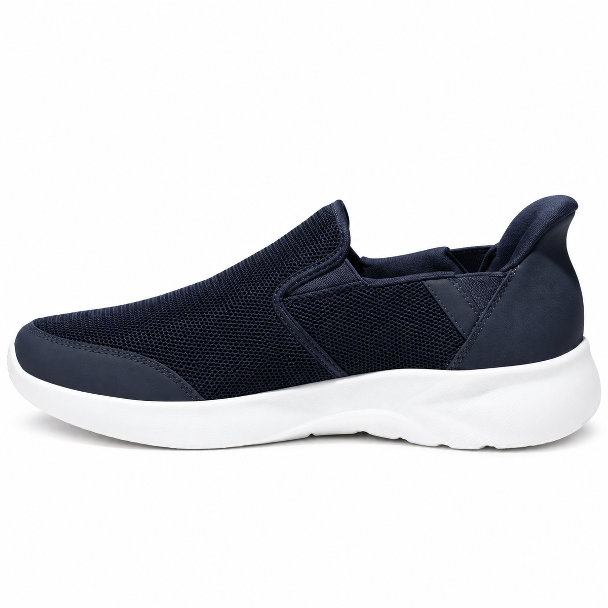 Skechers Men's Laceless Walking Shoes -Breathable Mesh Memory Foam Shoes