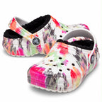 Kids Classic Winter Lined Tie-Dye Graphic Crocs