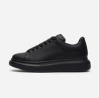 Chunky Sole Classic Leather Sneakers - Premium Black Luxury Shoes