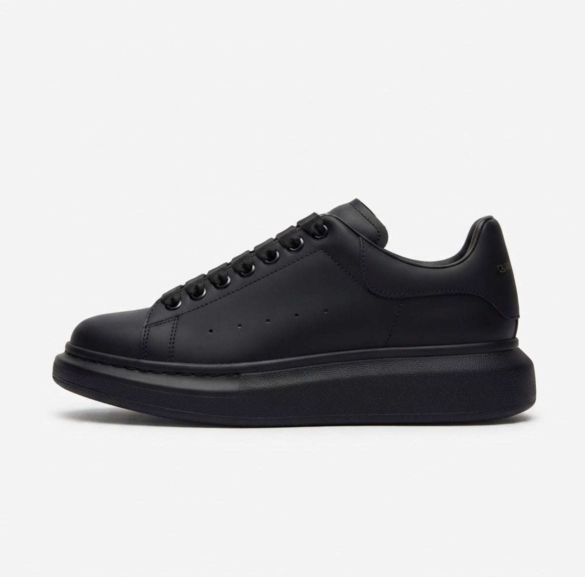 Chunky Sole Classic Leather Sneakers - Premium Black Luxury Shoes