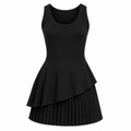KORE Women's Asymmetric Pleated Performance Dress With Padded Bra