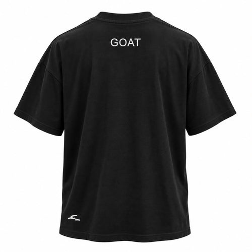 Lionel Messi Goat Signature Black Oversized Crewneck T-Shirt