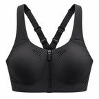 KORE Women High -Impact Front Zip Sports Bra With Adjustable Straps