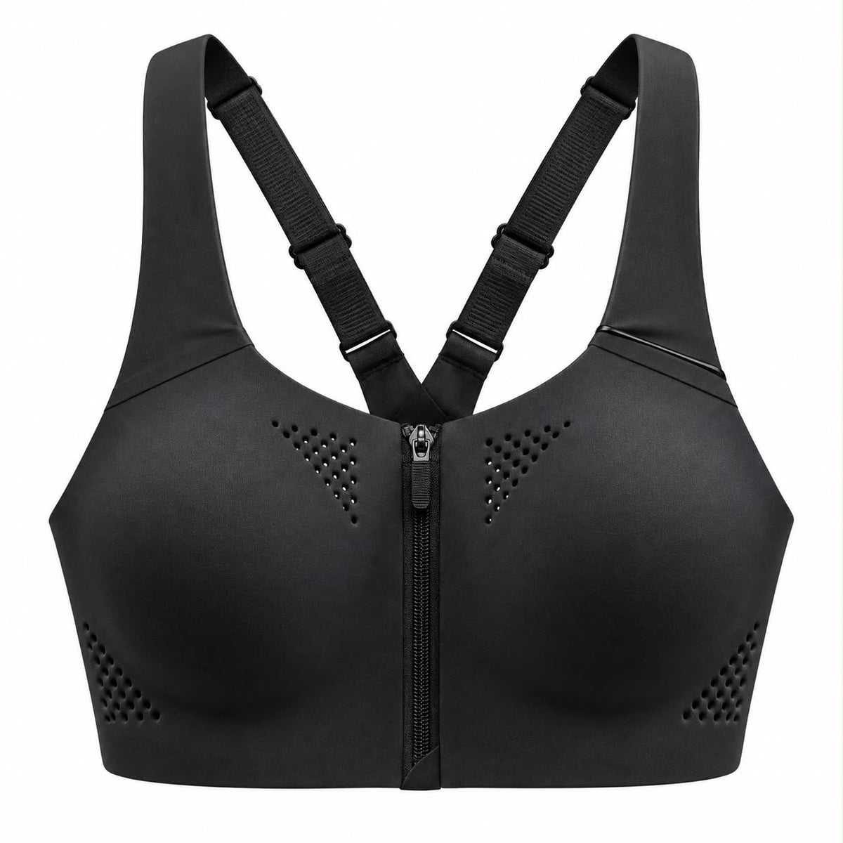 KORE Women High -Impact Front Zip Sports Bra With Adjustable Straps