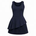 KORE Women's Asymmetric Pleated Performance Dress With Padded Bra