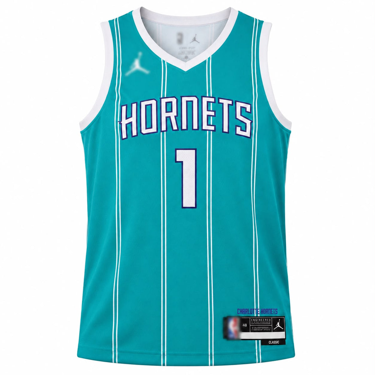 Charlotte Hornets LaMelo Ball #1 Teal Pinstripe Basketball Jersey