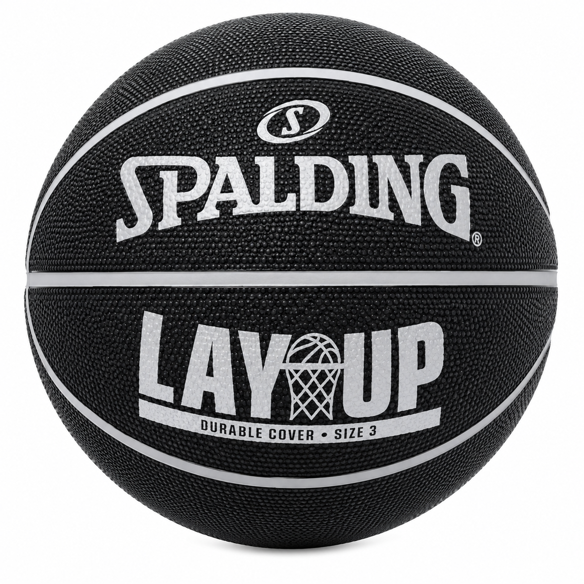 Spalding Lay Up Basketball – Durable Cover – Black