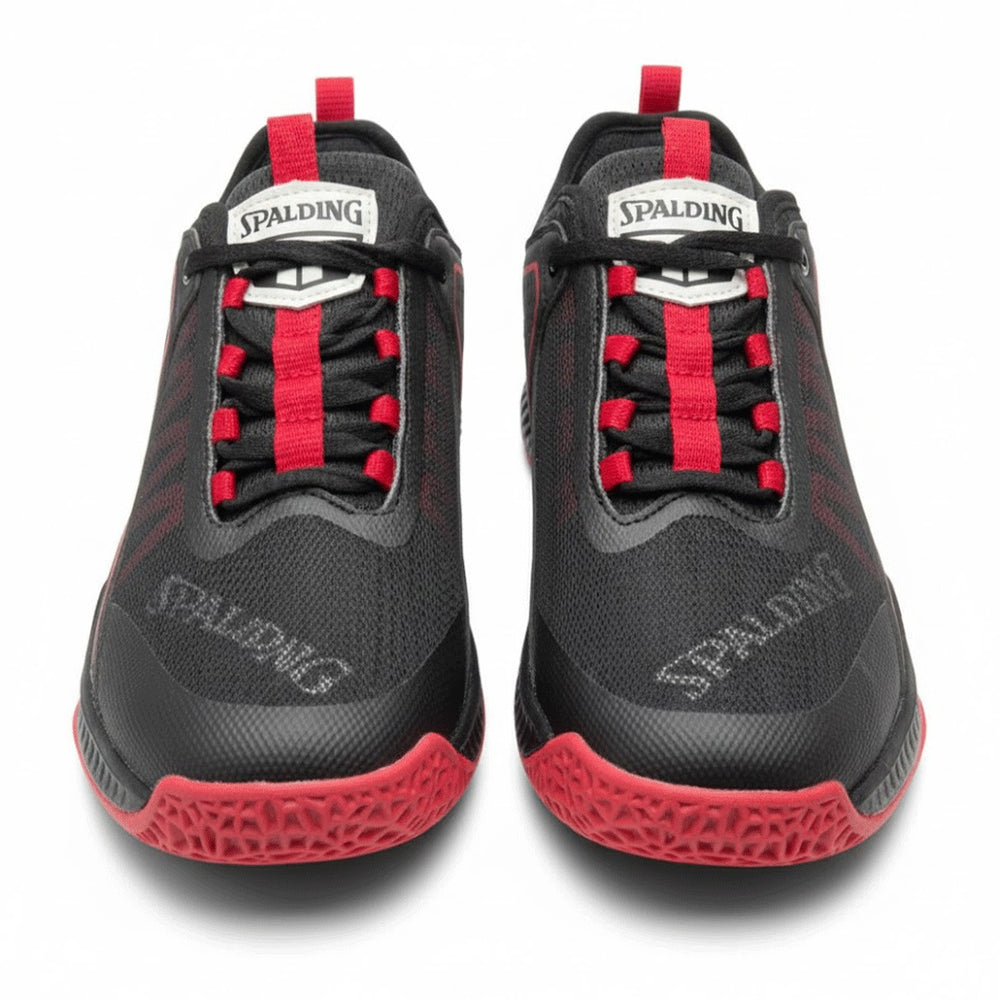 Spalding Men's Pro-Grip Performance Basketball Shoes – Black & Crimson Red