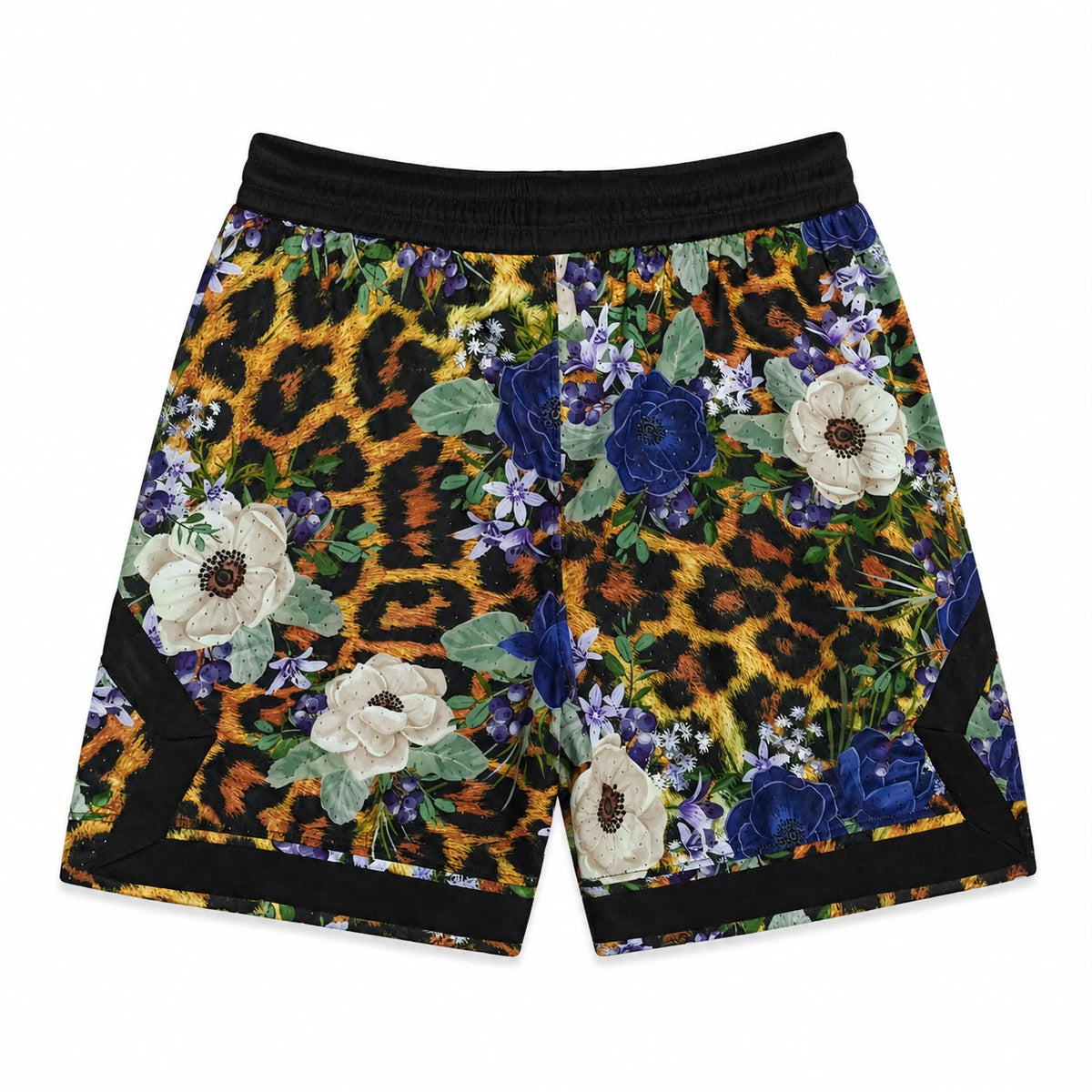 Floral Leopard Print Basketball Short