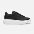 Chunky Sole Classic Leather Sneakers - Premium Black Luxury Shoes