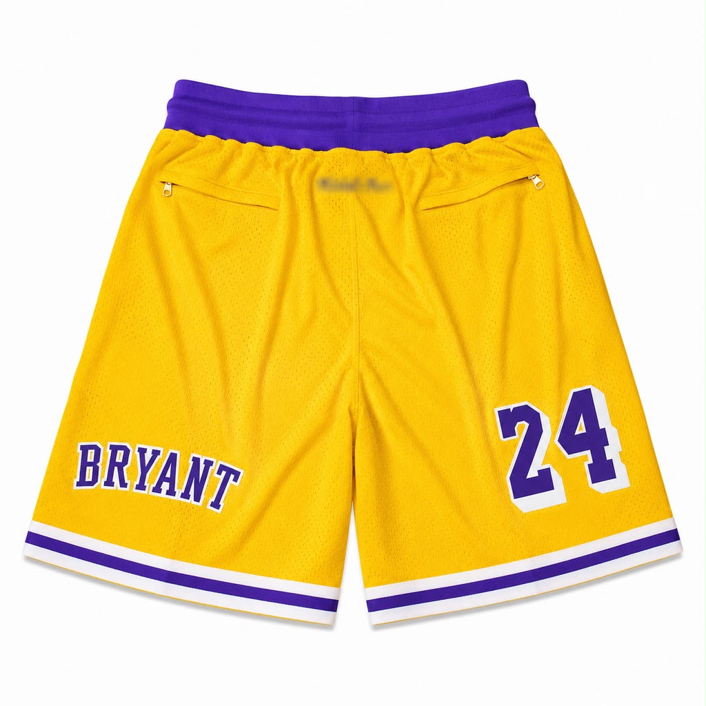 NBA Los Angeles Lakers Kobe Bryant #24 Hardwood Classics Basketball Shorts-Regular Fit-